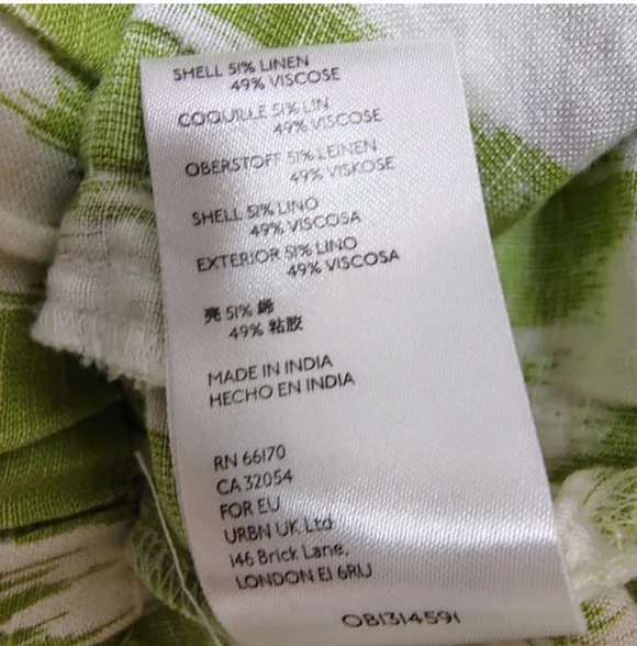 by Anthropologie Breezy Paper Bag Shorts Chartreuse Women's Medium Linen Blend - Picture 7 of 7